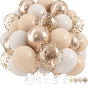 Elegant beige and champagne gold Balloon Set